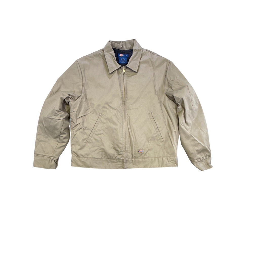 Dickies Insulated Eisenhower Jacket Mens Large Khaki Tan Workwear Coat